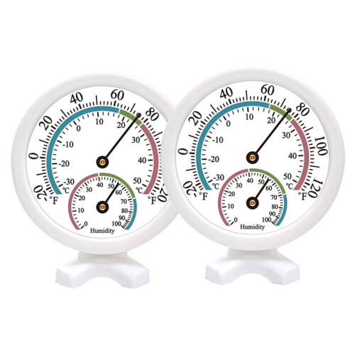 Mini Indoor Thermometer Hygrometer 2 in 1 White 2PCS