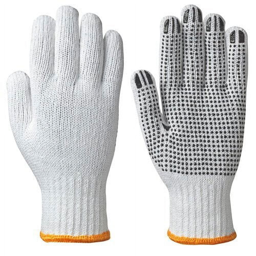 Cotton Polyester PVC Dot Work Gloves White Large 24 Pairs