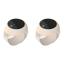 2X Electric Hand Warmers Heating Bracelet 2 in 1 Camping Pocket Hand Warmer Bracelet LCD Display Fast Heating-Beige