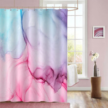 Abstract shower curtain pink purple blue marble 71x71