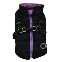 Wintermantel mit Haustiermotiv, Weste mit Geschirr für kleine Hunde, Welpen-Winteroutfit, 2-in-1-Jacke, warmes Kleidungsstück