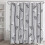 Shower Curtain Grey White 72x72in with 12 Hooks 1