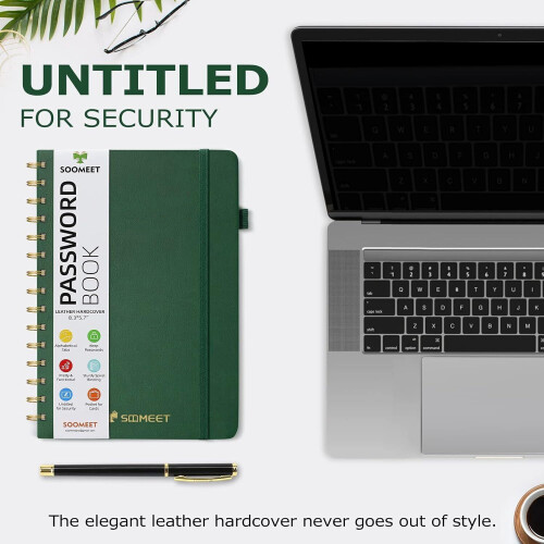 Portable Password Book Spiral Bound Alphabetical Tabs 1