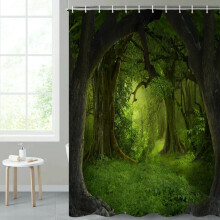 Green Enchanted Forest Shower Curtain 72x84 Inches
