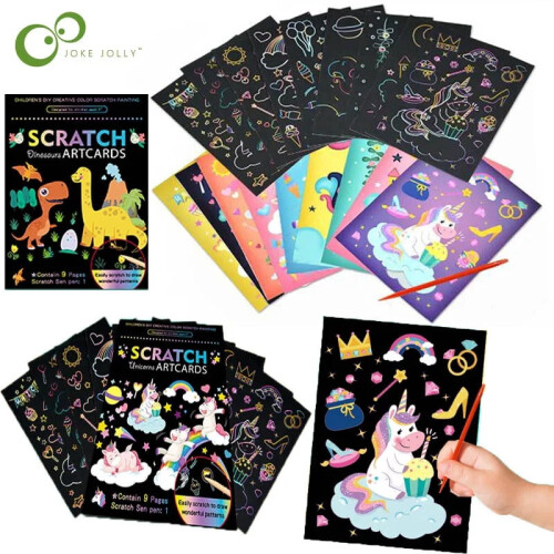 Rainbow Dinosaur Scratch Art Kit for Kids 1 Set 1