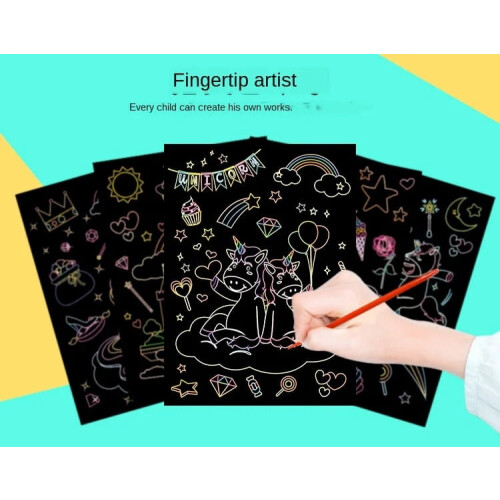 Rainbow Dinosaur Scratch Art Kit for Kids 1 Set 2