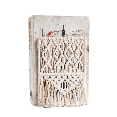 Bookends rural decorative cotton rope book holder 2
