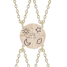 Best Friend Necklace Set Sun Moon Cloud Star 4 pcs