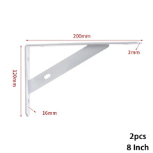Gerich L-shaped metal shelf brackets white 2 pcs