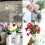 Origami-style plastic vase set ceramic look 4 pcs 7