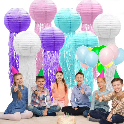 Roofei jelly fish paper lanterns 6 pack 2