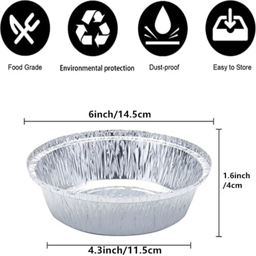 Roofei round foil pans extra-heavy duty 100 pack 2