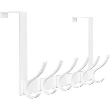 Innovire Over-the-Door Towel Rack White 12-Hook