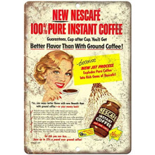 Vintage-Metallschild 40 x 30 cm – Kaffeemotiv, Aluminium-Außendekoration für die Küche – Kompatibel mit Gefahrenschild-Themen