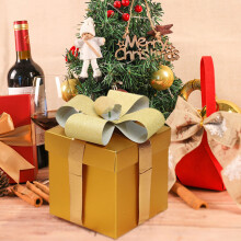 Christmas gift boxes matte gold 16x16 inches