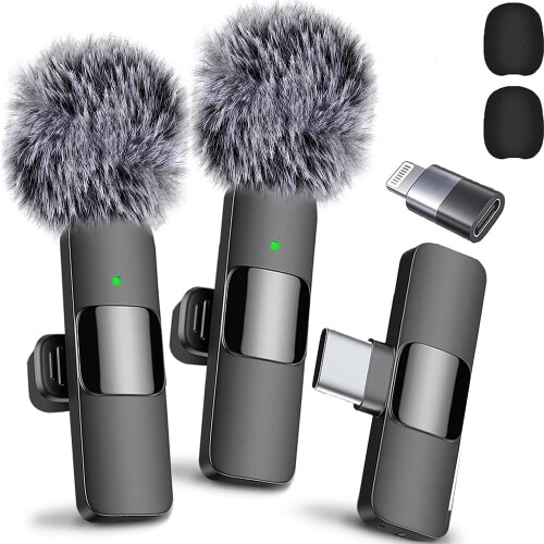 SUGARMOM Wireless Microphone Noise-Canceling USB-C 1 Pack