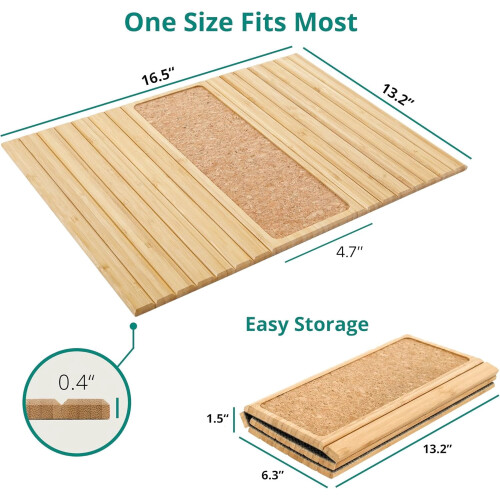 Bamboo Sofa Arm Tray with Cork Pad and Cup Holder 2