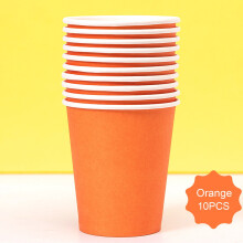 Vasos de papel naranjas ecológicos (10 unidades)