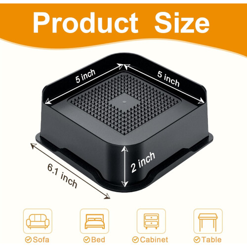 Bed Risers 2 inch Heavy Duty Adjustable Set of 8 2