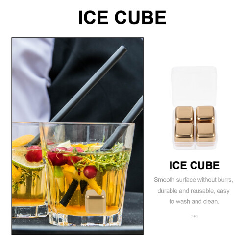 Stainless Steel Ice Cooling Cubes 2 Sets 2