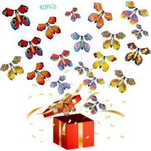 Magic Flying Butterfly Toys Wind-up Rubber Band 40 PCS
