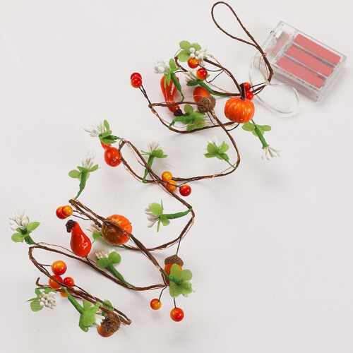 Christmas String Lights with Pine Cones and Maple Leaves 20