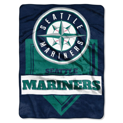 MLB Seattle Mariners Royal Plush Raschel Decke, Einheitsgröße, Multicolor