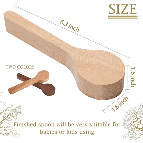 Wood Carving Spoon Blanks Beech Walnut 5 pcs 1
