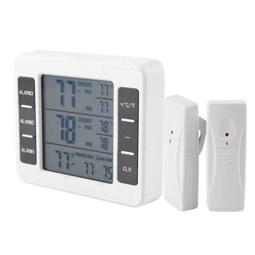 Wireless Digital Freezer Thermometer with Alarm and Min/Max