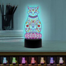 Diamond Painting LED Night Light Kit 3D DIY Lamp with 7