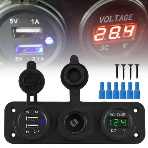 Relax love Car Cigarette Lighter, 12V2Way Socket Splitter USB Charging Port Power Adapter