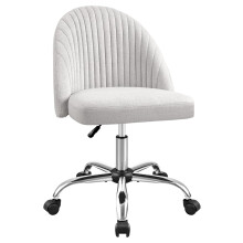Modern Armless Office Chair Grey Fabric Adjustable Swivel