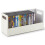 DVD storage box faux leather white holds 28 discs 1