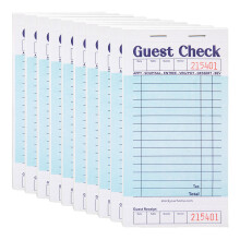 Voorzie uw gastenbonnenblokken thuis van een gastenontvangstbewijs in blauw.