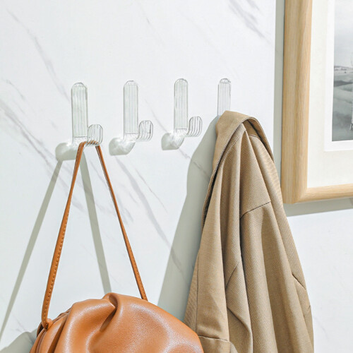 Washranp10Pcs Αυτοκόλλητοι Γάντζοι Τοίχου, Αδιάβροχη Διαφανής Ακρυλική Κρεμάστρα