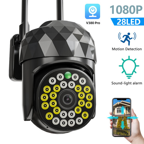 Câmera de segurança externa sem fio Lingouzi Solar 360 HD 2