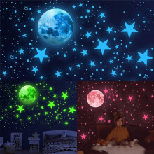 Glow-in-the-Dark Star Wall Stickers Blue 1003 pcs