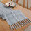 Cotton Linen Table Flag with Tassel Gray 1 pcs 5