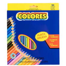 Creioane colorate din lemn pe bază de ulei, set de 24 de culori cu ascuțitoare