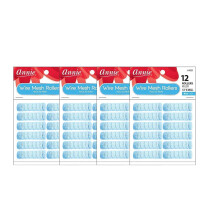 Annie Draadgaas Rollers #1021, 12 Stuks Blauw X-Small 1/2 Inch (4 Verpakkingen)