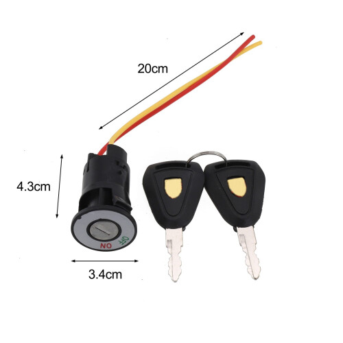 E-bike Ignition Key Switch 2-Wire Position Lock with Key