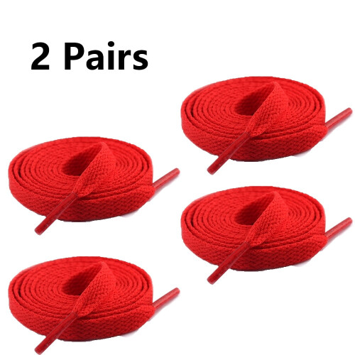 Flat shoelaces for athletic sneakers and boots 2 pair