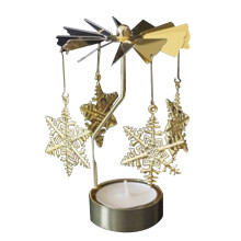 Metal Rotating Candlestick Angel Decor Gold 1701