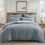 Conjunto de fronhas Levtex Home Mills Waffle Euro na cor azul ardósia, 66 x 66 cm (26 x 26 polegadas). 4