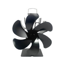 Ventilador de lareira a calor, silencioso, para queima de lenha, com 4 pás.