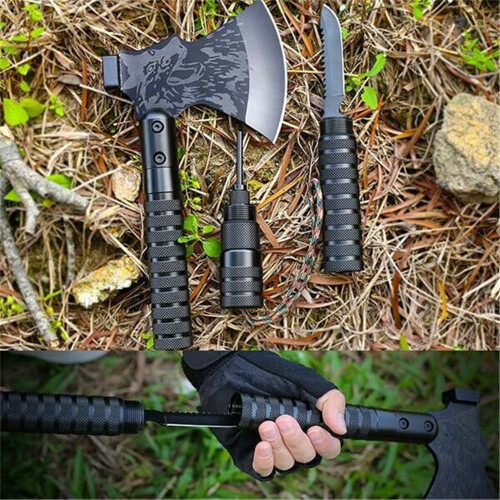 Camping Axe Folding Tactical Hatchet with Hammer Black 1