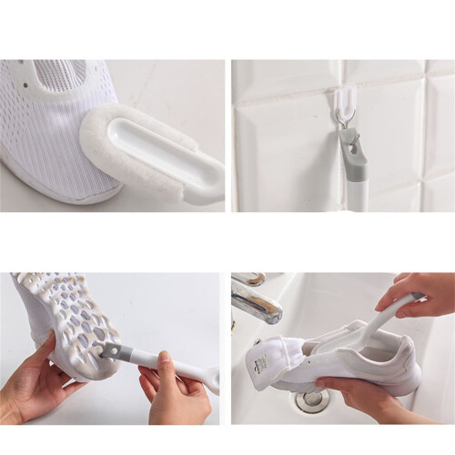 Soft Bristle Shoe Brush Long Handle Hangable 1 Pack 2