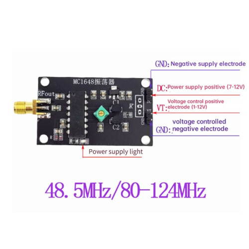 80MHz-124MHz RF Voltage Controlled Oscillator FM Signal Source MC1648 Oscillator
