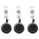 Badge Holder Retractable Reel with Snap Button Black 3 pcs 1