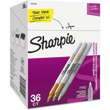 Metallic Permanent Markers Fine Tip Gold Silver Bronze 36